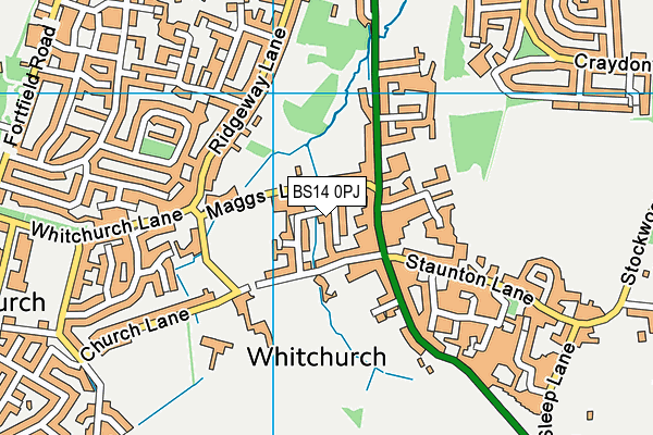 BS14 0PJ map - OS VectorMap District (Ordnance Survey)