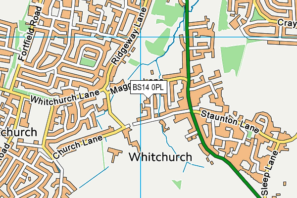 BS14 0PL map - OS VectorMap District (Ordnance Survey)