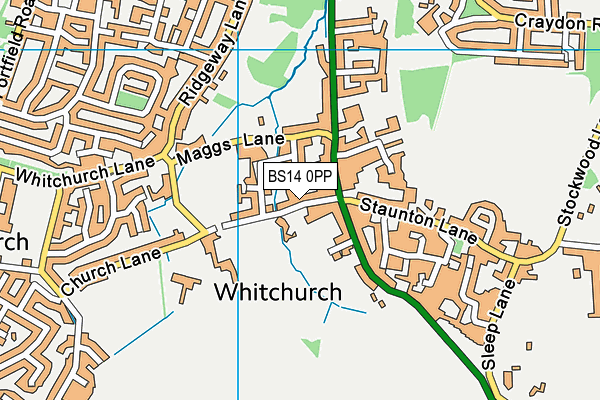 BS14 0PP map - OS VectorMap District (Ordnance Survey)