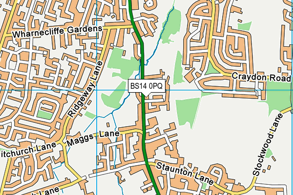 BS14 0PQ map - OS VectorMap District (Ordnance Survey)