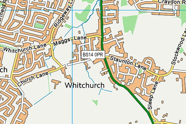 BS14 0PR map - OS VectorMap District (Ordnance Survey)