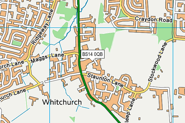 BS14 0QB map - OS VectorMap District (Ordnance Survey)