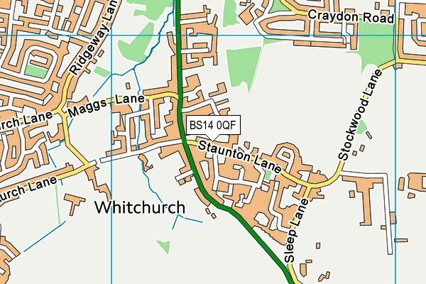 BS14 0QF map - OS VectorMap District (Ordnance Survey)