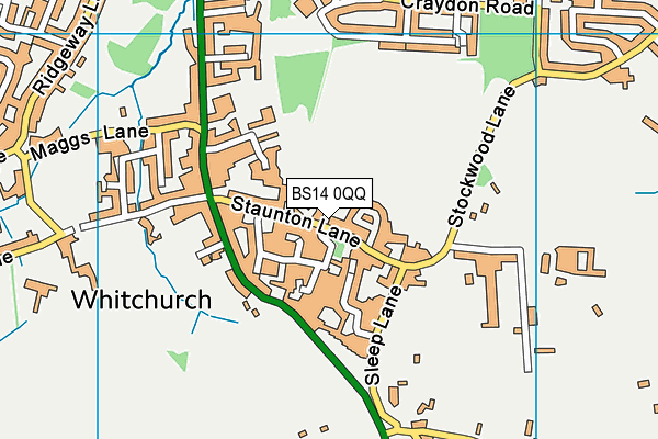 BS14 0QQ map - OS VectorMap District (Ordnance Survey)