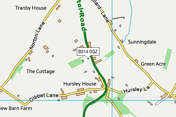 BS14 0QZ map - OS VectorMap District (Ordnance Survey)