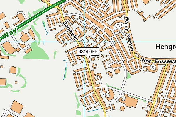 BS14 0RB map - OS VectorMap District (Ordnance Survey)