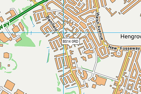 BS14 0RD map - OS VectorMap District (Ordnance Survey)