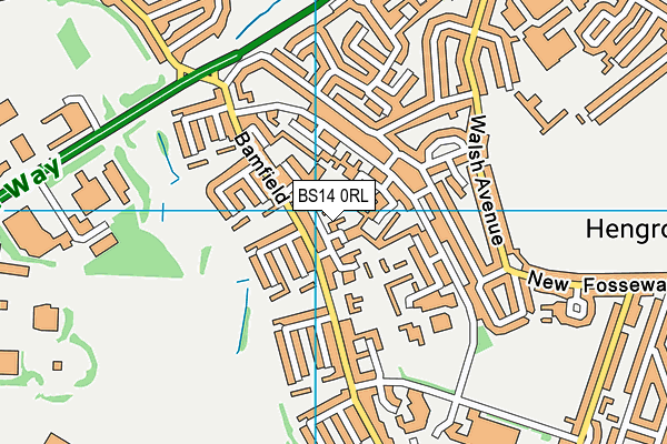 BS14 0RL map - OS VectorMap District (Ordnance Survey)