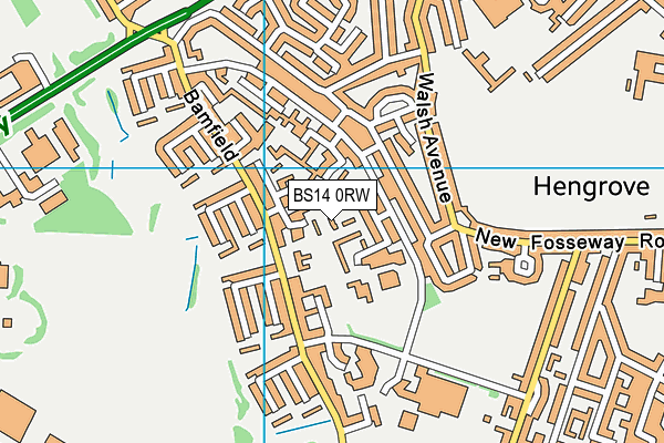 BS14 0RW map - OS VectorMap District (Ordnance Survey)