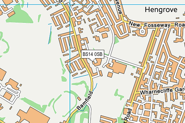 BS14 0SB map - OS VectorMap District (Ordnance Survey)