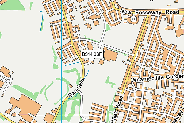 BS14 0SF map - OS VectorMap District (Ordnance Survey)