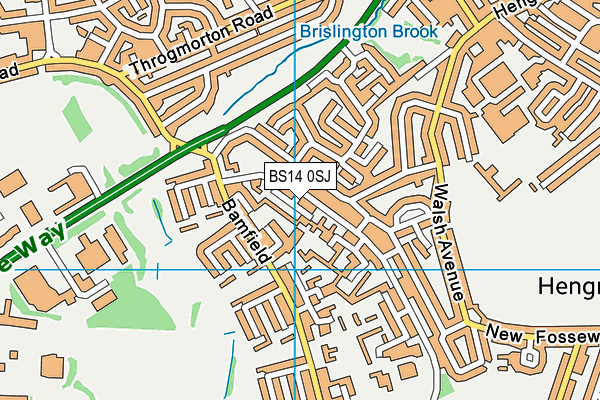 BS14 0SJ map - OS VectorMap District (Ordnance Survey)