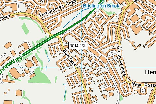 BS14 0SL map - OS VectorMap District (Ordnance Survey)