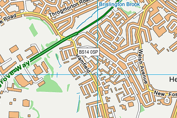 BS14 0SP map - OS VectorMap District (Ordnance Survey)