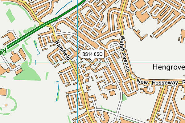 BS14 0SQ map - OS VectorMap District (Ordnance Survey)