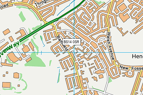 BS14 0SR map - OS VectorMap District (Ordnance Survey)