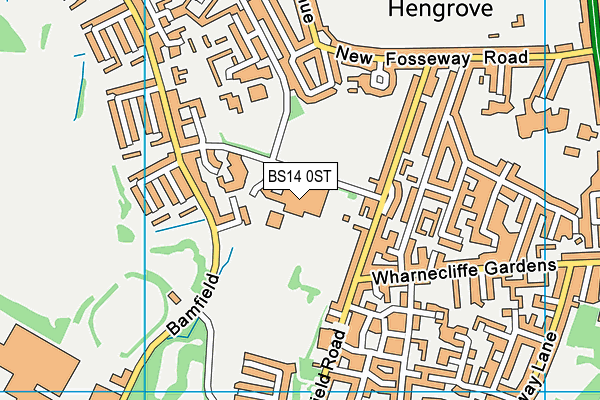 BS14 0ST map - OS VectorMap District (Ordnance Survey)