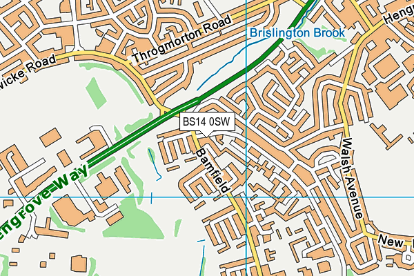 BS14 0SW map - OS VectorMap District (Ordnance Survey)