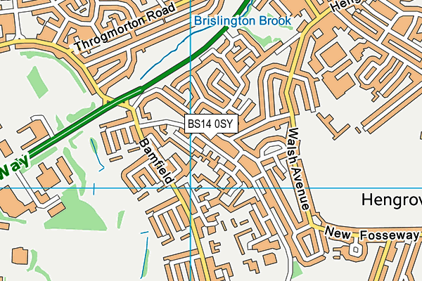 BS14 0SY map - OS VectorMap District (Ordnance Survey)