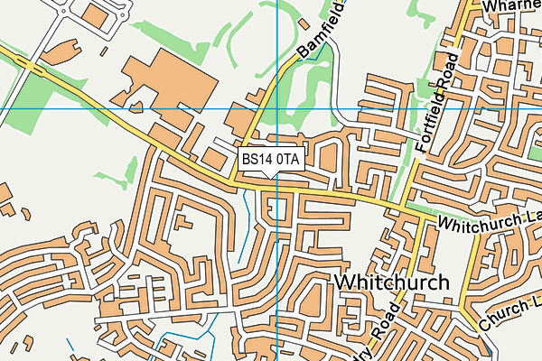 BS14 0TA map - OS VectorMap District (Ordnance Survey)