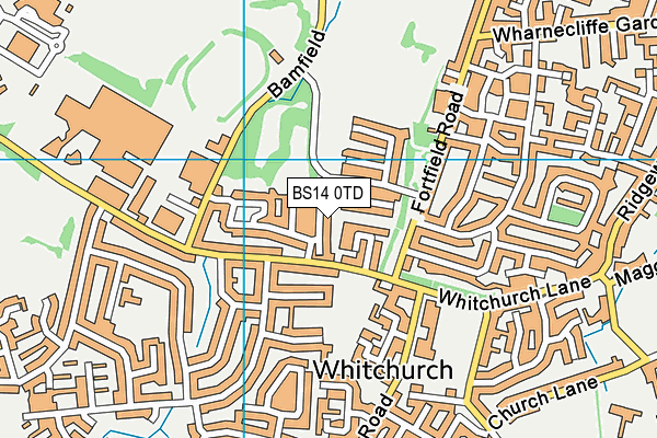 BS14 0TD map - OS VectorMap District (Ordnance Survey)