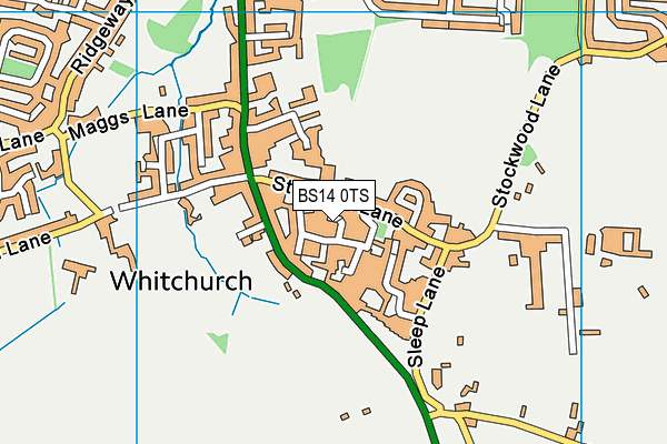 BS14 0TS map - OS VectorMap District (Ordnance Survey)