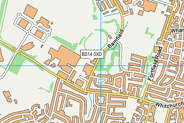 BS14 0XD map - OS VectorMap District (Ordnance Survey)