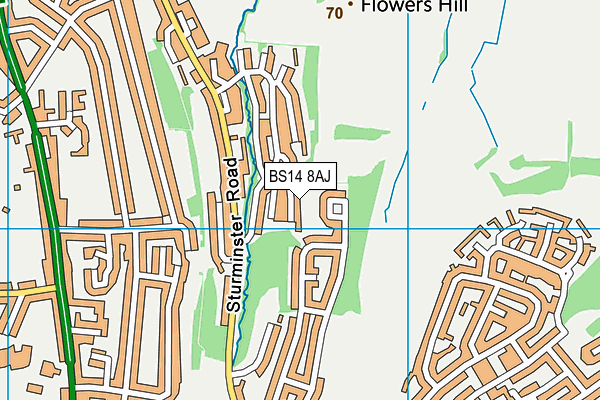BS14 8AJ map - OS VectorMap District (Ordnance Survey)