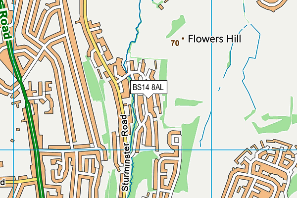 BS14 8AL map - OS VectorMap District (Ordnance Survey)