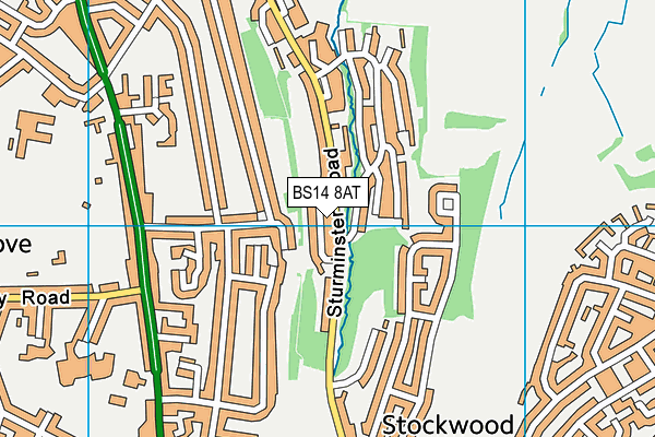 BS14 8AT map - OS VectorMap District (Ordnance Survey)