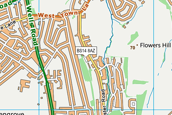 BS14 8AZ map - OS VectorMap District (Ordnance Survey)