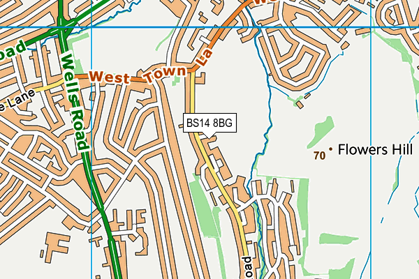 BS14 8BG map - OS VectorMap District (Ordnance Survey)