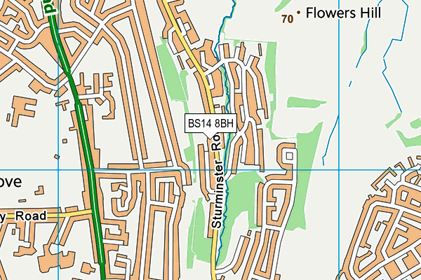 BS14 8BH map - OS VectorMap District (Ordnance Survey)