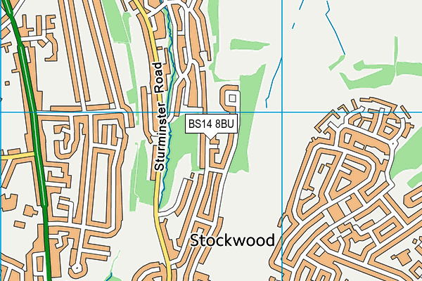 BS14 8BU map - OS VectorMap District (Ordnance Survey)