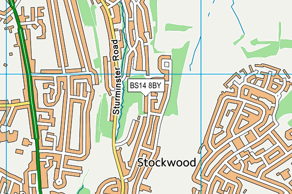 BS14 8BY map - OS VectorMap District (Ordnance Survey)