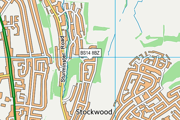 BS14 8BZ map - OS VectorMap District (Ordnance Survey)