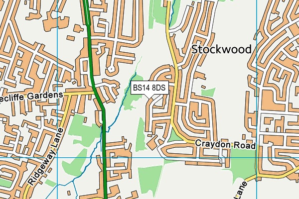 BS14 8DS map - OS VectorMap District (Ordnance Survey)