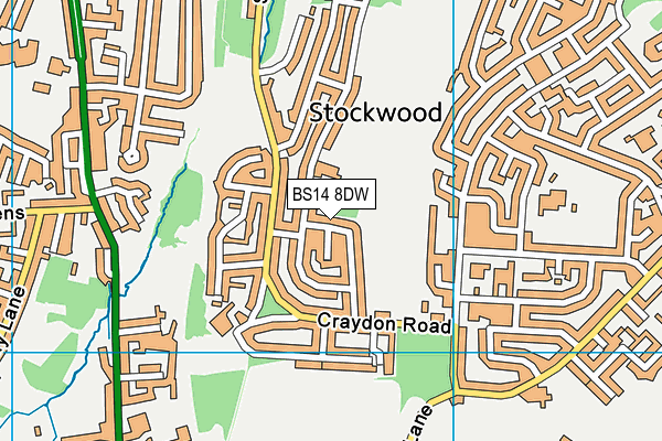BS14 8DW map - OS VectorMap District (Ordnance Survey)