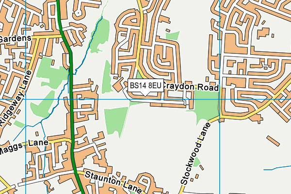 BS14 8EU map - OS VectorMap District (Ordnance Survey)