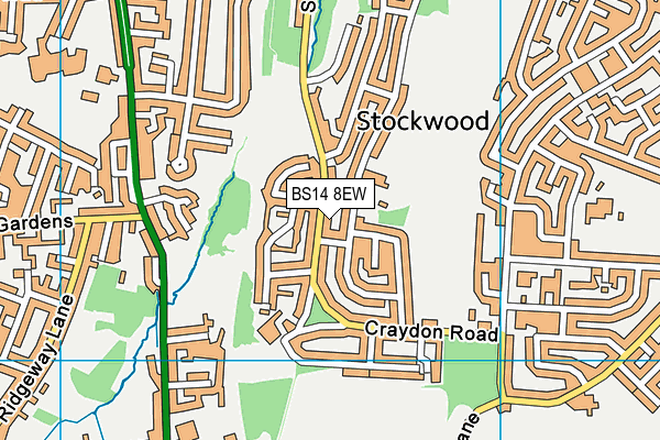 BS14 8EW map - OS VectorMap District (Ordnance Survey)