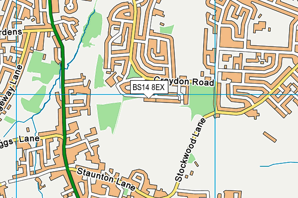 BS14 8EX map - OS VectorMap District (Ordnance Survey)