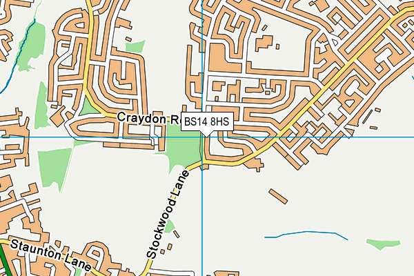 BS14 8HS map - OS VectorMap District (Ordnance Survey)