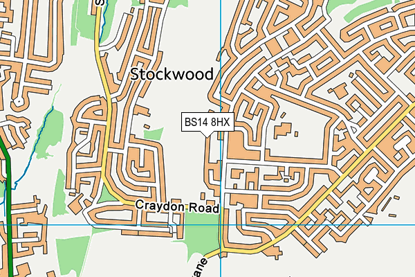 BS14 8HX map - OS VectorMap District (Ordnance Survey)