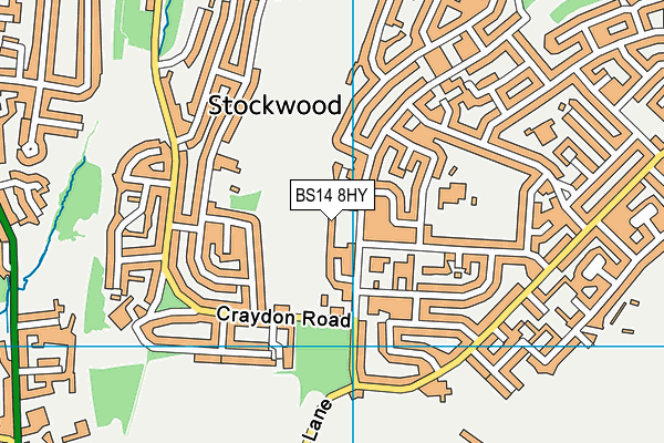 BS14 8HY map - OS VectorMap District (Ordnance Survey)