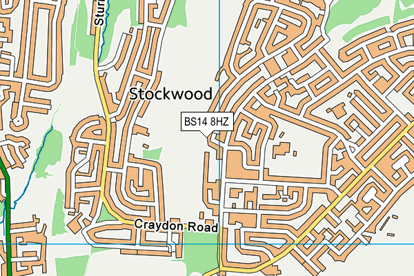 BS14 8HZ map - OS VectorMap District (Ordnance Survey)