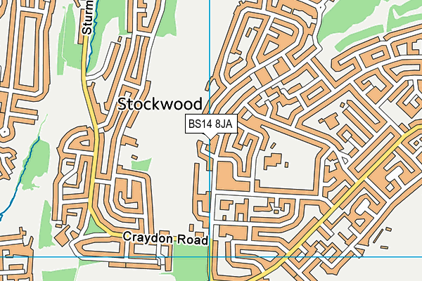 BS14 8JA map - OS VectorMap District (Ordnance Survey)