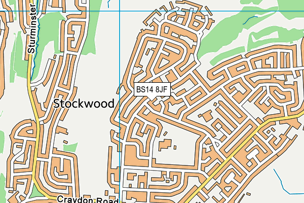 BS14 8JF map - OS VectorMap District (Ordnance Survey)