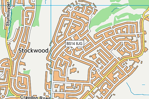 BS14 8JG map - OS VectorMap District (Ordnance Survey)