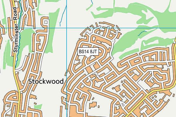 BS14 8JT map - OS VectorMap District (Ordnance Survey)