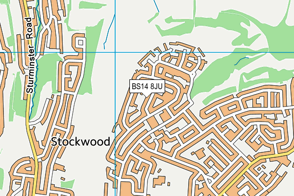 BS14 8JU map - OS VectorMap District (Ordnance Survey)